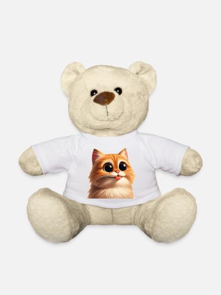 Katze mit riesigen Augen - Teddy - Weiß