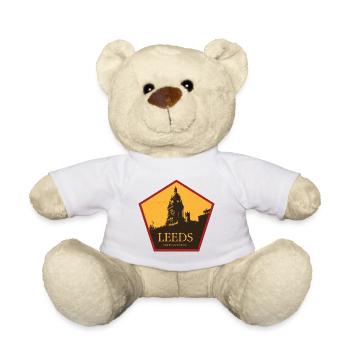Leeds Clock Tower Silhouette - Teddy Bear - white - Front