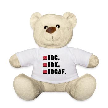 I don't care statement funny indifferent - Teddy Bear - white - Front