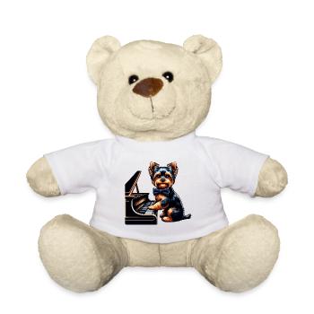 Yorkshire Terrier pour piano - Nounours - blanc - Devant