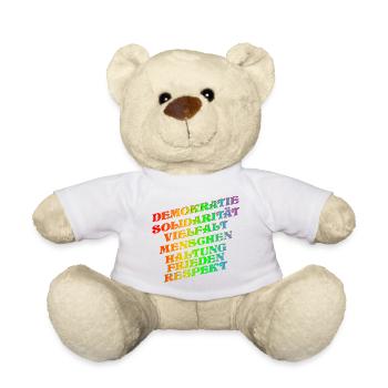 DEMOKRATIE SOLIDARITÄT VIELFALT - Teddy - Weiß - Vorne