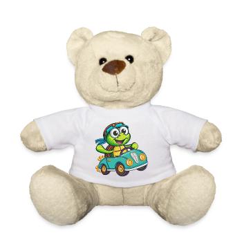 Abenteuerlustiges Schildkröten-Fahrauto - Teddy - Weiß - Vorne