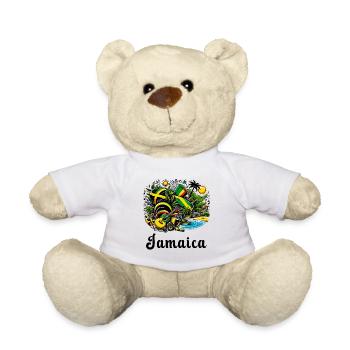 Jamaica Caribbean flag design - Teddy Bear - white - Front