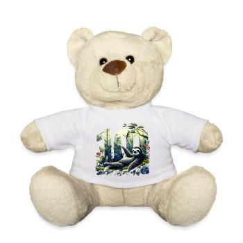 100 Years Sloth 100th Birthday Gift - Teddy Bear - white - Front
