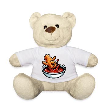 Poulet frit Ailes de poulet Poulet Cadeau - Nounours - blanc - Devant