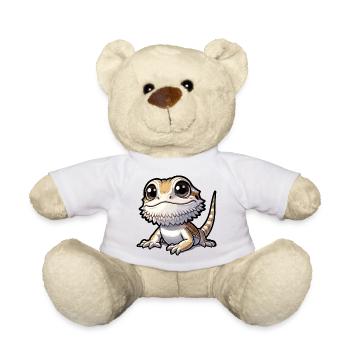 Mignon Barbu Dragon Dessin Gecko Lézard - Nounours - blanc - Devant