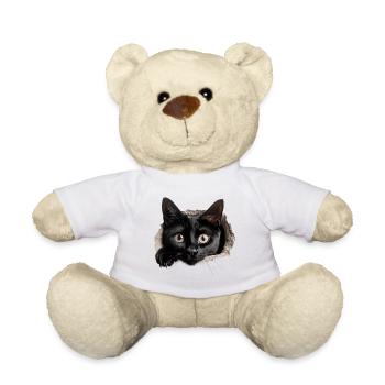 Funny Cute Cat peeking - Cute Kitty Cat - Teddy - Weiß - Vorne