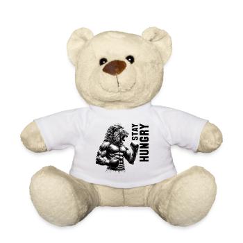 Löwe brüllt bleib hungrig Boxer Kämpfer Geschenk - Teddy - Weiß - Vorne