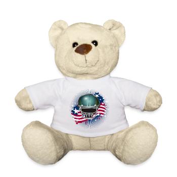 Casque de football avec drapeau américain - Nounours - blanc - Devant