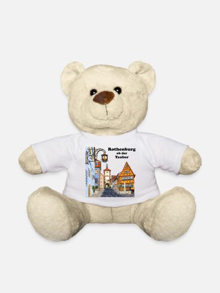 Rothenburg ob der Tauber, Bayern, Zeichnung - Teddy - Weiß