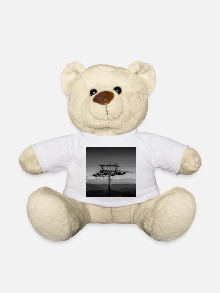Cable car pillar Feldberg Black Forest Poster Berg - Teddy Bear - white