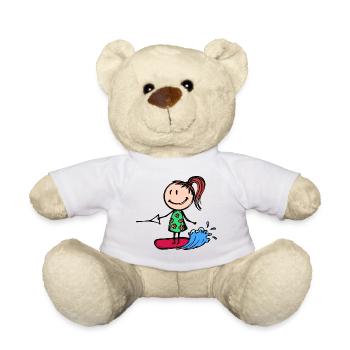 Surfing, wakeboarding, kitesurfing, water sports, water skiing - Teddy Bear - white - Front