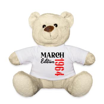 Birthday March 1964 - 63rd anniversary - Teddy Bear - white - Front