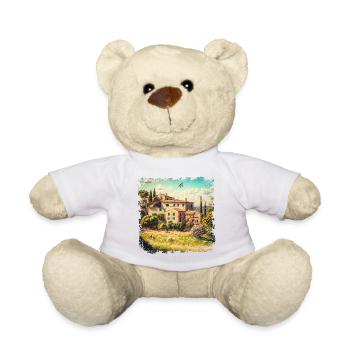 sunny mediterranean landscape with old houses - Teddy Bear - white - Front