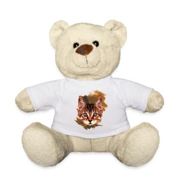 kätzchen Gesicht, tabby Motive, gestromt - Teddy - Weiß - Vorne