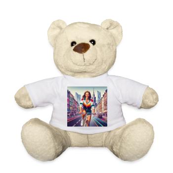 Varsovie Cyclisme Retro Girl Style iconique des années 80 - Nounours - blanc - Devant