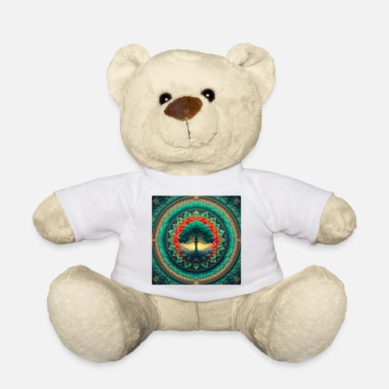 Arbre dans le mandala de lumière - Nounours - blanc