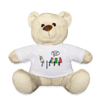Parrot Statement Jungle Animal Birds Zoo - Teddy Bear - white - Front