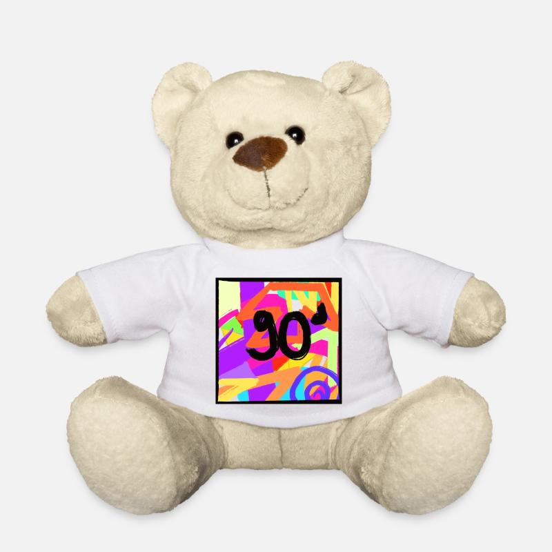 Retro style 90s design - Teddy Bear - white