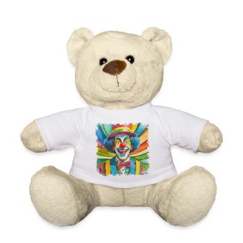 funny clown in comic style - Teddy Bear - white - Front