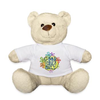 Hippie Amour Paix Design - Nounours - blanc - Devant