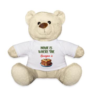 C'est à la maison que se trouvent les lasagnes - Nounours - blanc - Devant