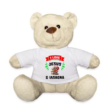 J'aime Jésus et les lasagnes - Nounours - blanc - Devant