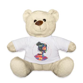 Fille avec des écouteurs - Nounours - blanc - Devant