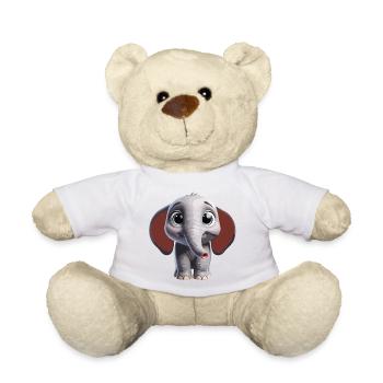 Niedliches Elefanten-Kunstdesign - Teddy - Weiß - Vorne