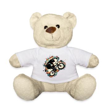 BMX Bike Bike Trick Gift - Teddy Bear - white - Front