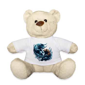 Finanzen Stier Bär Kampf Wallstreet Geschenk - Teddy - Weiß - Vorne