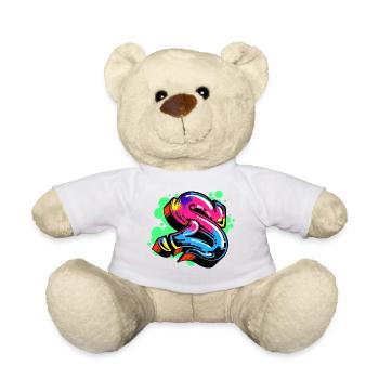 Street Art Graffiti Art Drawing Illustration - Teddy Bear - white - Front