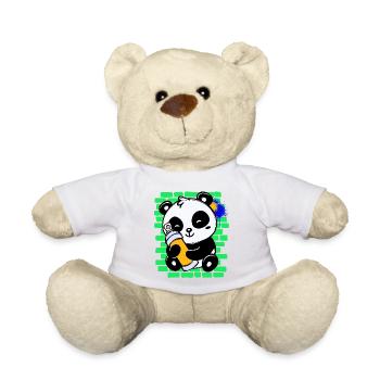 Graffiti Panda Drawing Illustration Spray Can - Teddy Bear - white - Front
