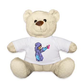 Graffiti Spray Can Art Street Art Sprayer - Teddy Bear - white - Front
