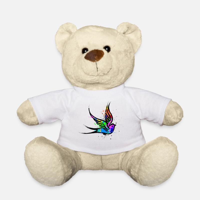 Vogel Kunst Graffiti Zeichnen Illustration - Teddy - Weiß