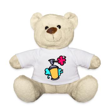 Kunst Graffiti Sprayer Spraydose Street Art - Teddy - Weiß - Vorne