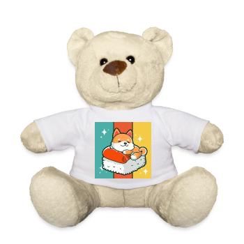 Shiba Inu Hund Sushi Japan Akita I Geschenk - Teddy - Weiß - Vorne