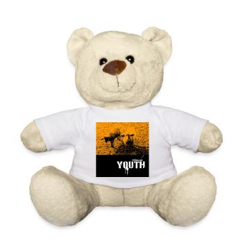Naughty Sheep on Field with Graffiti Text - Teddy Bear - white - Front