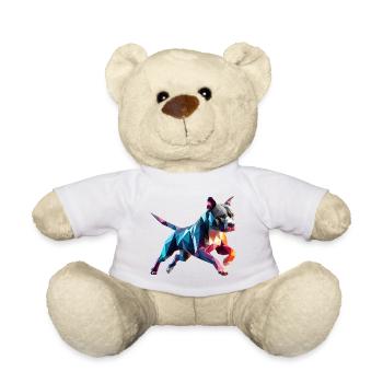 chien Staffordshire bull terrier origami 3d - Nounours - blanc - Devant