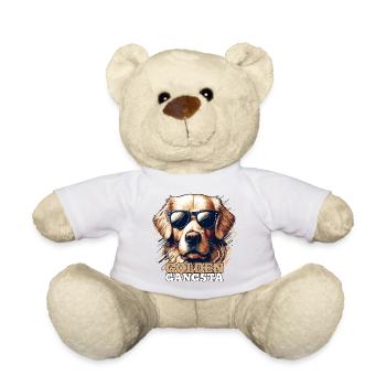 Golden Gangsta Cooler Golden Retriever cadeau - Nounours - blanc - Devant