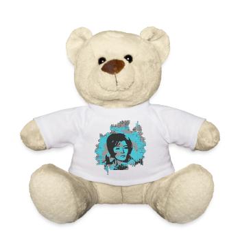 Abstract Woman Portrait Art Design - Teddy Bear - white - Front