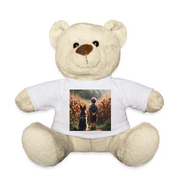 German Shepherd Art - Teddy Bear - white - Front