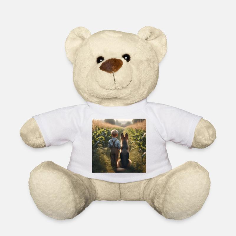 Deutscher Schäferhund Kunst - Teddy - Weiß
