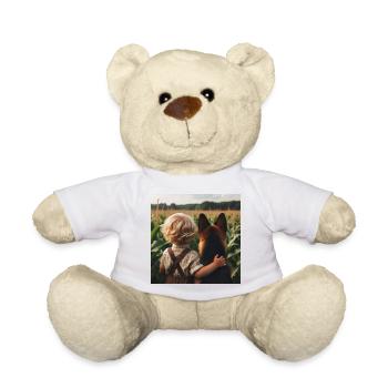German Shepherd Art - Teddy Bear - white - Front