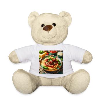 Spaghetti with meat - Teddy Bear - white - Front
