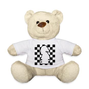 chess, horse, checkerboard, pattern, icon, graphic icon - Teddy Bear - white - Front