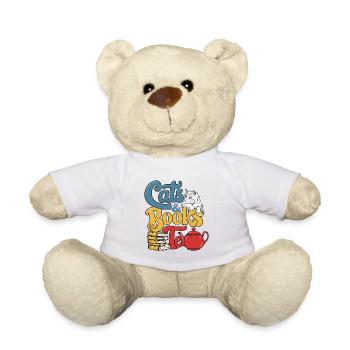 Cats and Books Theme Design - Teddy Bear - white - Front