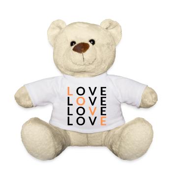 4 AMOUR orange - Nounours - blanc - Devant