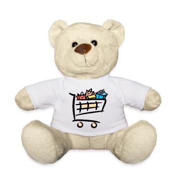 Full Shopping Cart Shopping Bags Gifts - Teddy Bear - white - Front