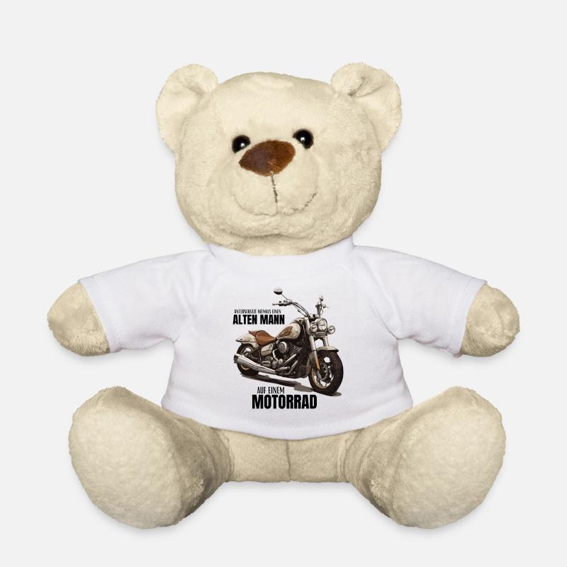 Motorrad - unterschätze niemals einen alten Mann - Teddy - Weiß